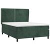 vidaXL Pat box spring cu saltea, verde &icirc;nchis, 140x200 cm, catifea