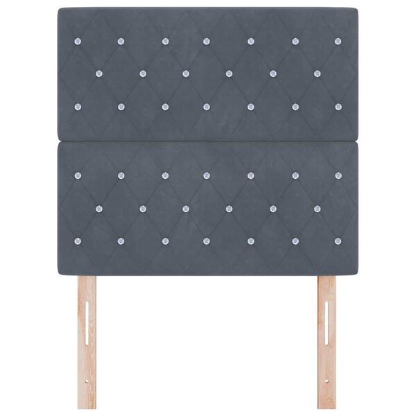 vidaXL Tăblie cap cu headboard Gri închis 100 cm Piele artificială