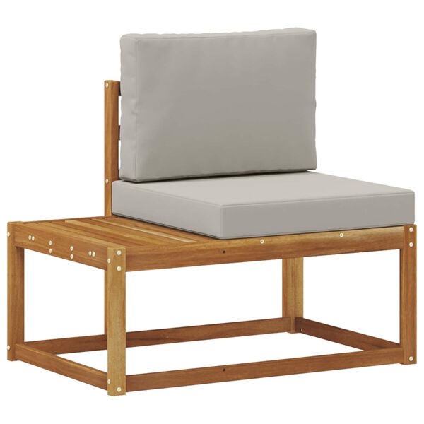 vidaXL Canapea de exterior cu pernă 2 Bucată Gri natural și deschis