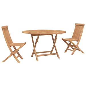 vidaXL Set Bistro de Grădină 3 pcs natural Lemn solid de tec