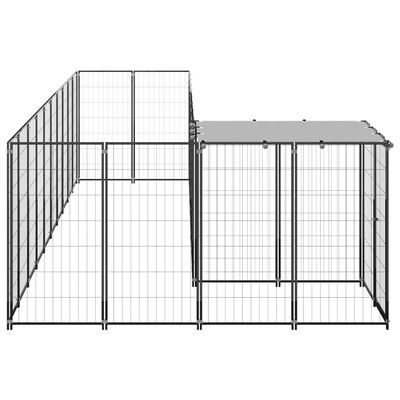 vidaXL Padoc pentru câini, negru, 7,26 m², oțel