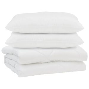 vidaXL Pilotă cu pernă 3 pcs Alb Microfibră