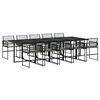 vidaXL Set mobilier de exterior cu perne, 11 piese, negru, poliratan