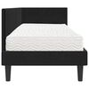 vidaXL Cadru de pat colțar cu saltea cu headboard 2 pcs Negru Catifea
