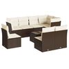 vidaXL Set canapele de grădină cu perne, 9 piese, maro, poliratan
