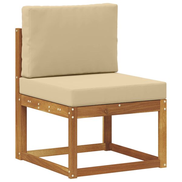 vidaXL Set de canapele de exterior cu pernă 5 pcs Natural și Bej