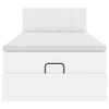 vidaXL Pat otoman cu saltea, alb, 100x200cm, piele ecologică