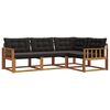 vidaXL Set de canapele de exterior 4 buc. Natural și Negru