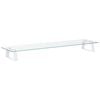 vidaXL Suport de monitor, alb, 80x20x8 cm, sticlă securizată și metal
