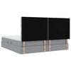 vidaXL Pat cu saltea și spațiu de depozitare Gri deschis 200 x 200 cm