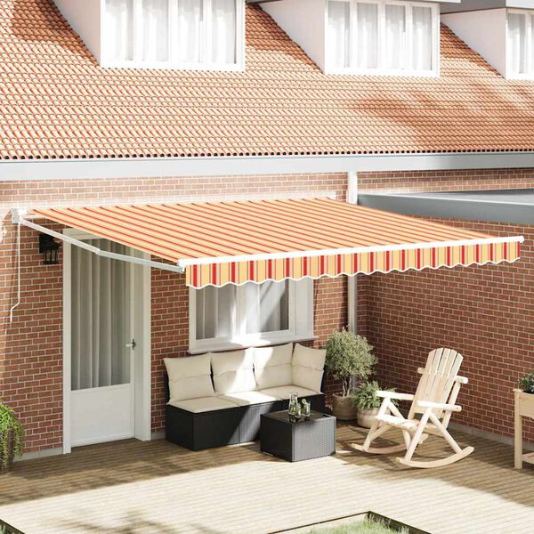 vidaXL Cortina Retractabilă Manual Galben și portocalie 400 &times; 300 cm