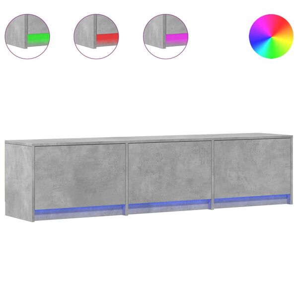 vidaXL Cabinet TV cu led Beton 165 x 34 x 40 cm Lemn compozit