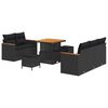 vidaXL Set de canapele pentru grădină cu pernă 10 pcs Negru poliratan