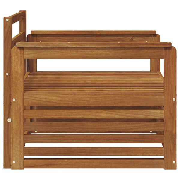 vidaXL 2 Bucată Sofa cu Brațe Lemn Solid de Acacia natural
