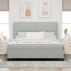 vidaXL Pat cu arcuri cu headboard Gri deschis 180 x 200 cm Catifea
