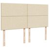 vidaXL Pat box spring cu saltea, crem, 200x200 cm, textil