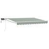 vidaXL Marchiză retractabilă manuală cu led-uri Verde și alb 3 x 2,5 m