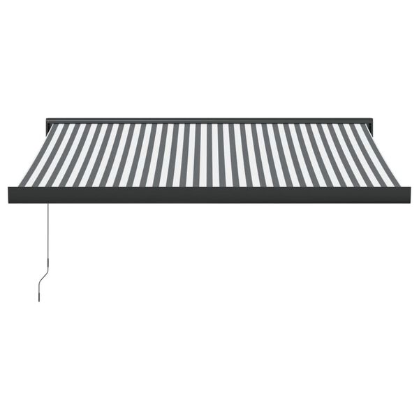 vidaXL Copertină retractabilă antracit/alb, 3,5x2,5 m, textil/aluminiu