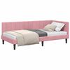 vidaXL Cadru de pat colțar cu headboard Roz 90 cm x 200 cm Catifea