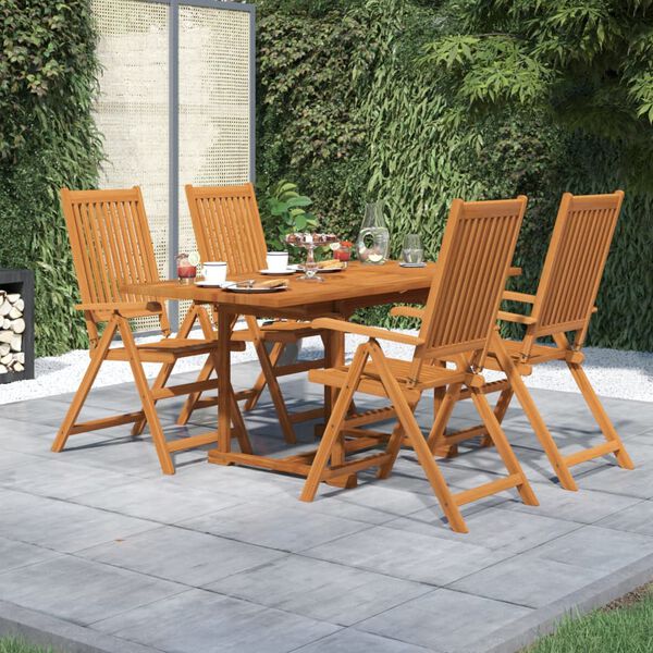 vidaXL Set mobilier de grădină, 5 piese, lemn masiv de acacia, 120-170 cm