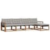 vidaXL Set de canapele de exterior 5 buc. Gri natural și deschis