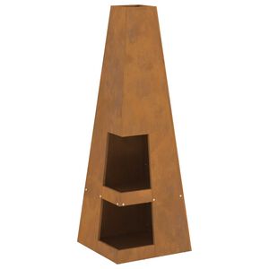 vidaXL Cuptor de foc Maro 35 x 35 x 100 cm Oțel