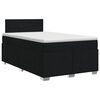 vidaXL Pat boxspring cu saltea Negru 120 x 200 cm Țesătură