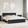 vidaXL Cadru de pat cu headboard Negru 200 x 200 cm Lemn de pin masiv