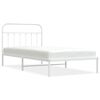 vidaXL Cadru de pat din metal cu tăblie, alb, 100x200 cm