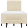vidaXL Pat cu arcuri cu saltea cu headboard Crem 120 x 190 cm țesătură
