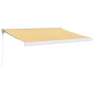 vidaXL Copertină retractabilă, galben/alb, 3x2,5 m, textil/aluminiu