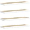 vidaXL Rafturi perete suspendate 4 buc. stejar/alb 90x23,5x3,8 cm MDF