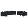 vidaXL Set de canapele cu perne, 3 piese, negru, catifea