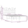 vidaXL Cadru de pat metalic cu tăblie, alb, 120x190 cm