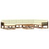 vidaXL Set de canapele de exterior cu pernă 9 pcs Natural și Crem