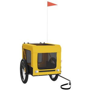 vidaXL Remorcă bicicletă animale companie galben/negru oxford/fier