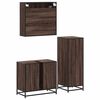 vidaXL Set mobilier de baie, 3 piese, stejar maro, lemn prelucrat