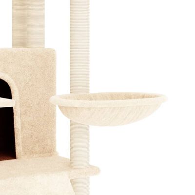 vidaXL Ansamblu de pisici cu stâlpi din funie de sisal, crem, 154 cm