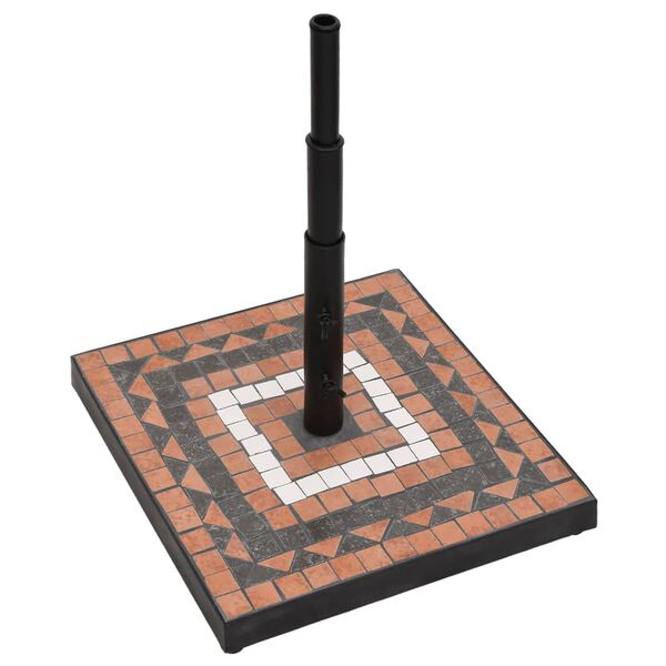 vidaXL Suport umbrelă de soare, cărămiziu și alb, pătrat, 12 kg