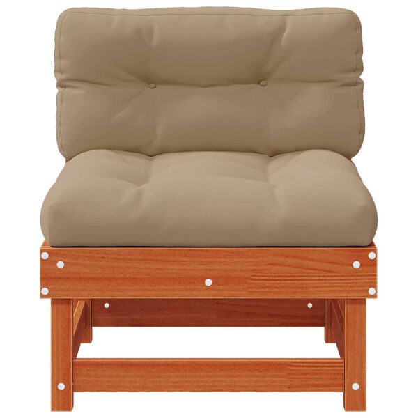 vidaXL Canapea de Grădină Din Mijloc Lemn masiv de pin Maro Ceară