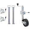 vidaXL Roată manevră remorcă 60 mm 2 tub susținere/3 cleme despicate