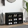 vidaXL Bancă de pantofi, negru, 82x32x50 cm, lemn prelucrat