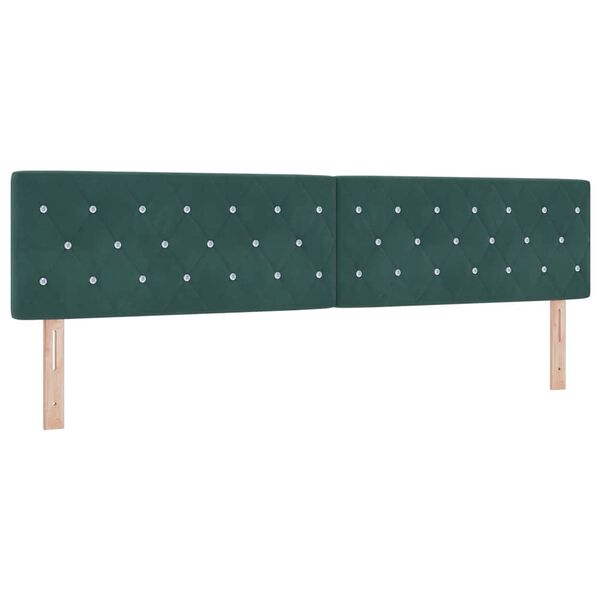vidaXL Tăblie cap cu headboard Verde &icirc;nchis 200 cm Piele artificială