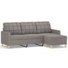 vidaXL Canapea cu 3 locuri și taburet, taupe, 180 cm, material textil