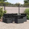vidaXL Set de canapele pentru grădină cu pernă 7 pcs Negru Rattan poli