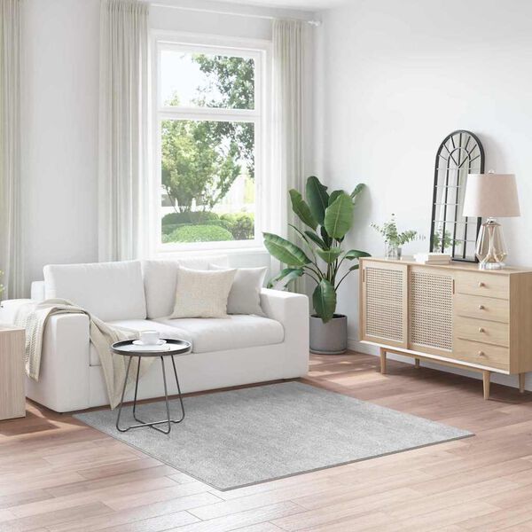 vidaXL Covor Shaggy Antiderapant Gri 160 x 160 cm PP