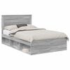 vidaXL Cadru de pat Sonoma gri 120 x 190 cm Lemn prelucrat