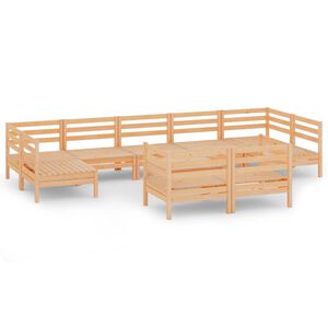 vidaXL Set mobilier de grădină, 10 piese, lemn masiv de pin