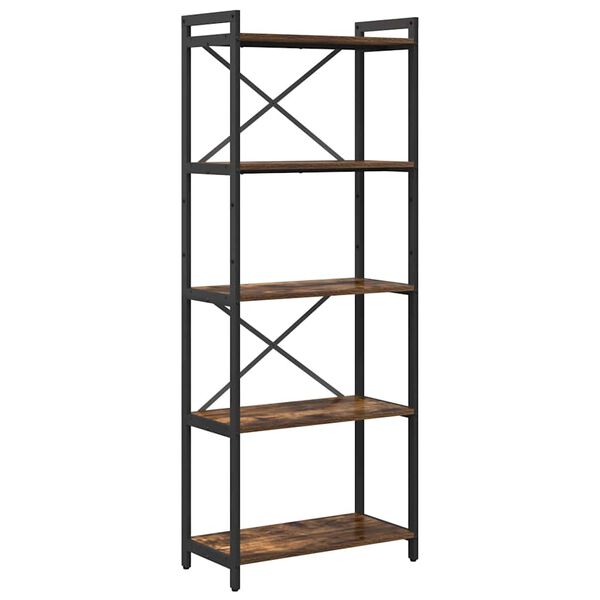 vidaXL Raft pentru cărți Stejar fumuriu 60 x 30 x 155 cm Lemn compozit