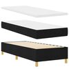 vidaXL Pat cu arcuri cu saltea cu headboard Negru 80 x 200 cm țesătură